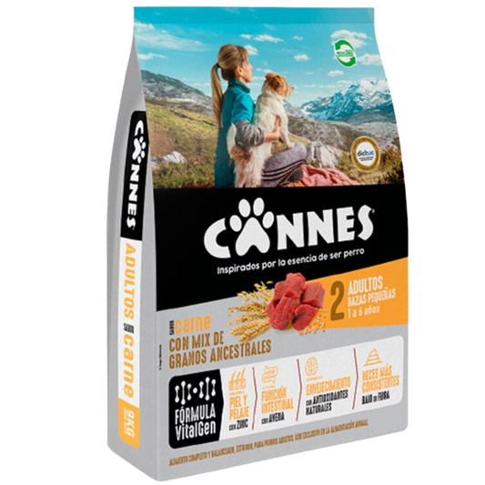 Cannes Adulto Raza Pequeña Carne y Cereales 18 KG