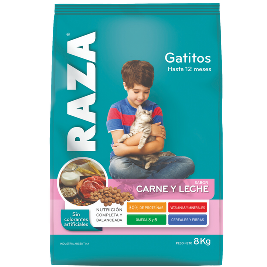 Raza Gatitos Carne y Leche 8 KG