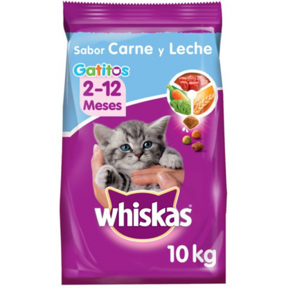 Whiskas Gatitos Carne Leche 10 KG